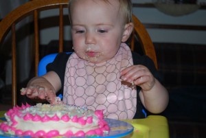 Maelie eating cake